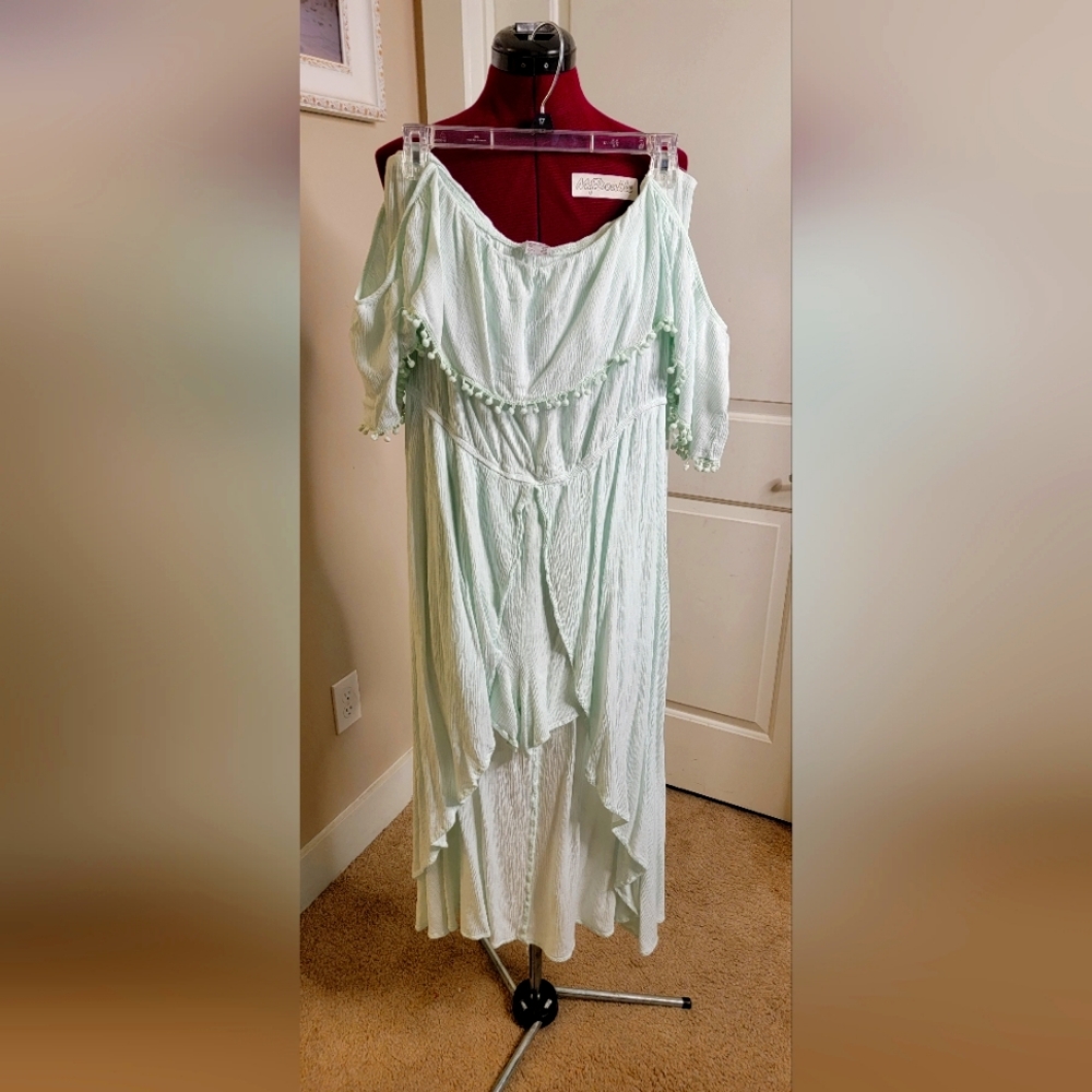 Venus XL Mint high/low hem spring/summer romper